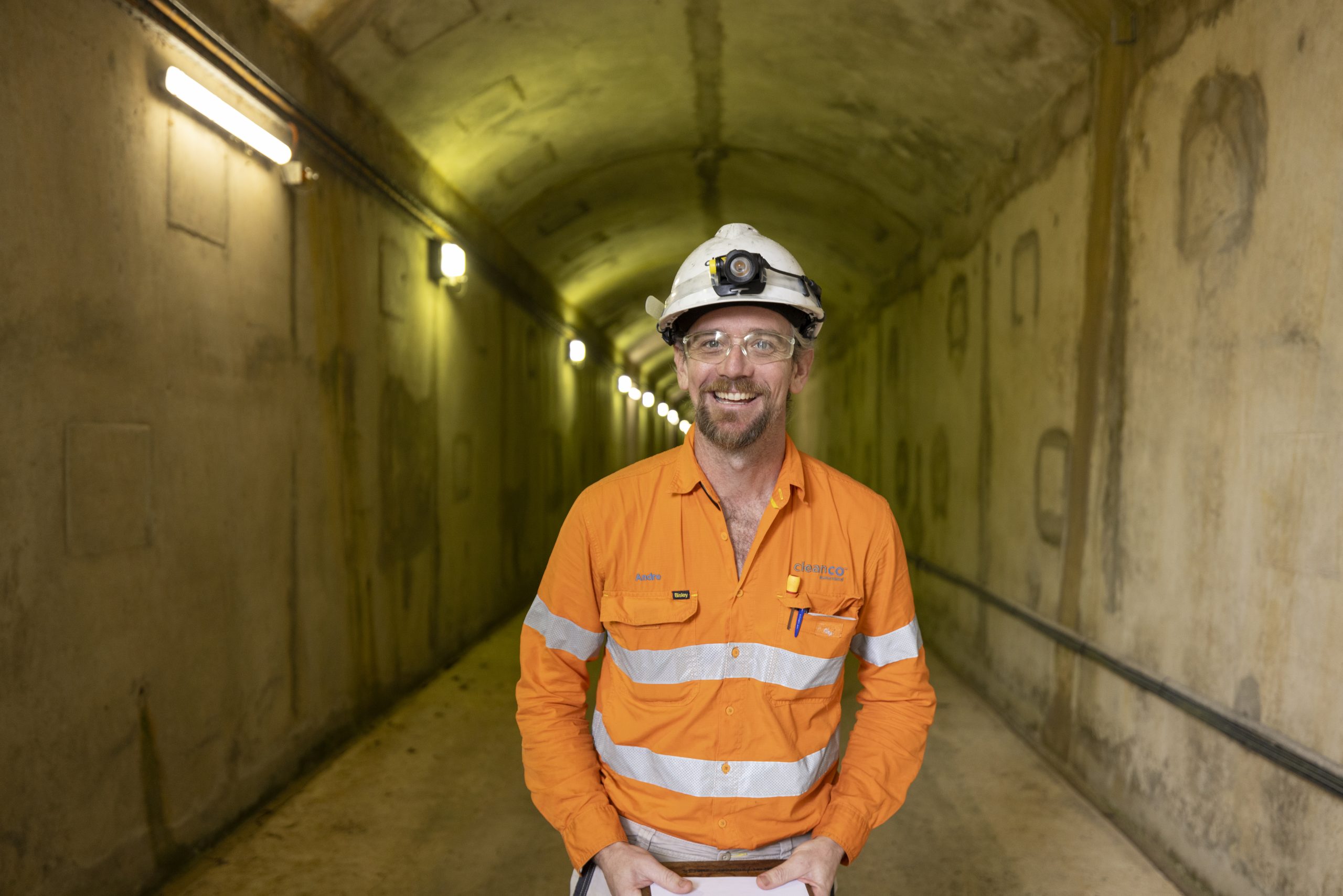 Barron Gorge worker in a tunnel