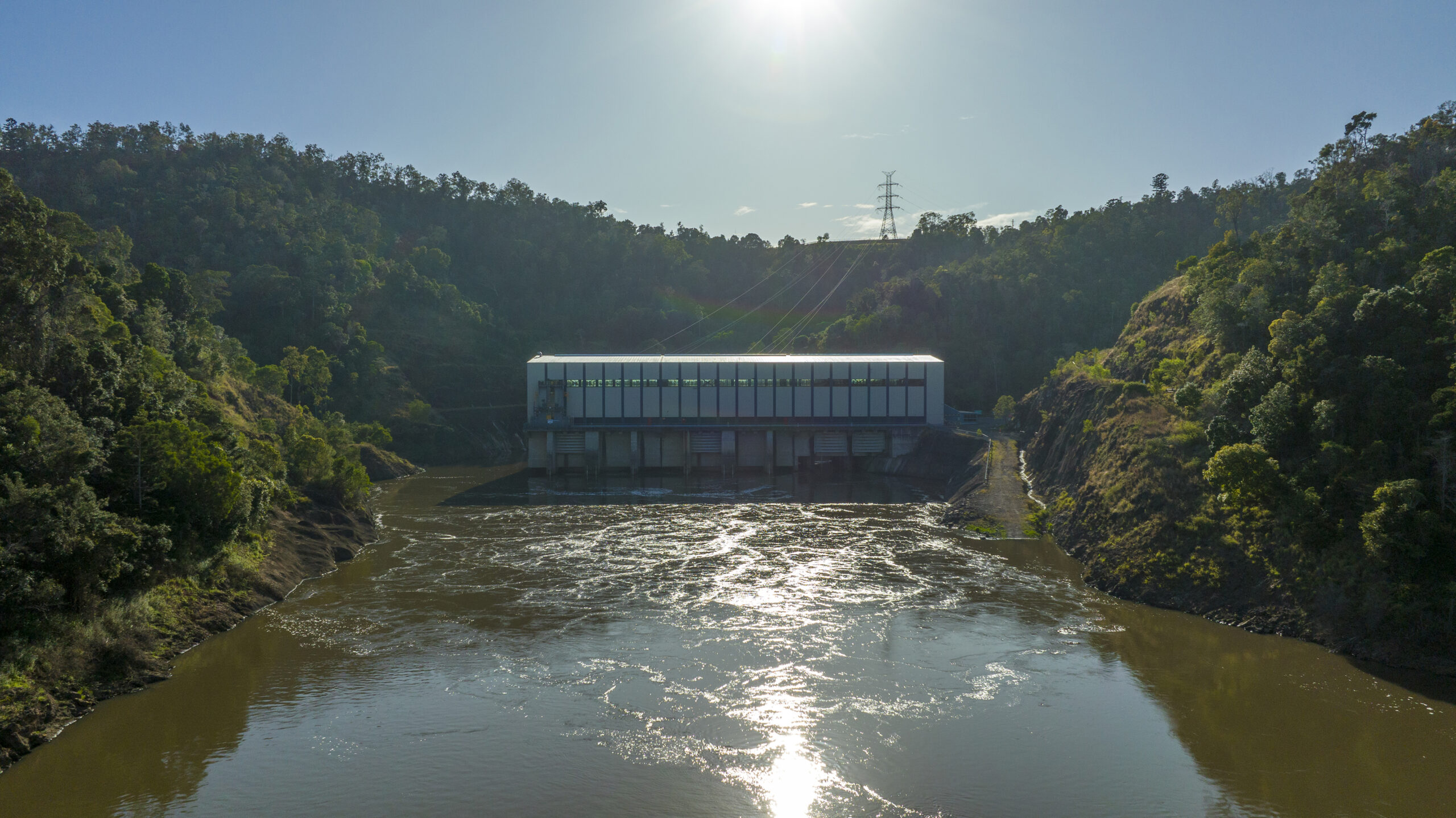 A colour photograph of Wivenhoe Pumped Hydro Power Station